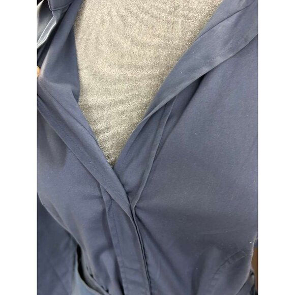 Hugo Boss Women's Size 8 Blue Dashina Belted Long Sleeve Shirt Dress - Picture 14 of 16